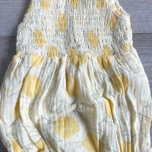 Lemon Print Sun Suit w/ Matching Hat, 0-3 mo
